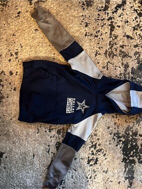 NFL Dallas Cowboys Navy, Gray & Silver Pullover Hoodie